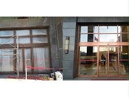 兩會(huì)委員駐地：鴻府大廈自動(dòng)門門區(qū)型材包飾外觀修理復(fù)原服務(wù)案例