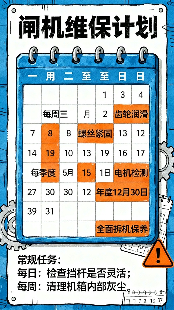 閘機(jī)維保計(jì)劃表無(wú)水印