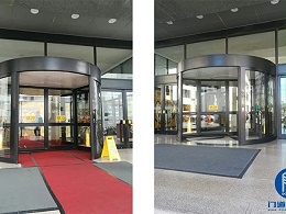 寫字樓出入口電動旋轉(zhuǎn)門皮帶維修與鑰匙更換