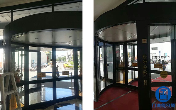 寫字樓出入口電動(dòng)旋轉(zhuǎn)門皮帶維修與鑰匙更換