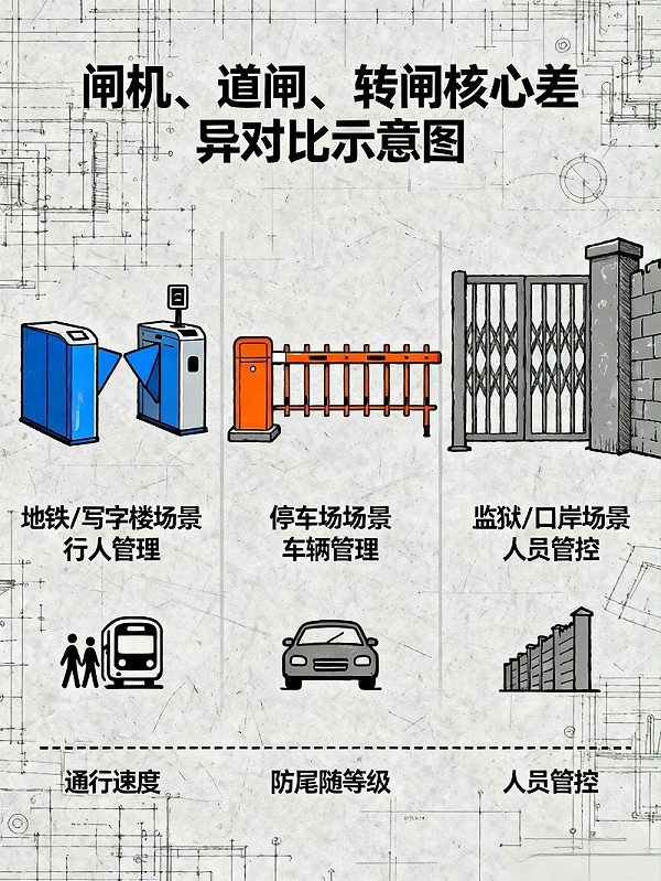閘機(jī)道閘轉(zhuǎn)閘對比_擦除版