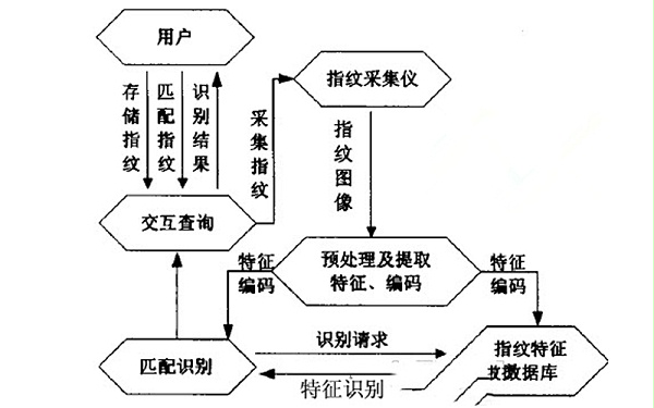 指紋門禁閘機采集運行示意圖