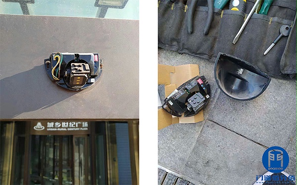 商業(yè)綜合體多樘自動(dòng)門啟動(dòng)傳感器拆卸維修